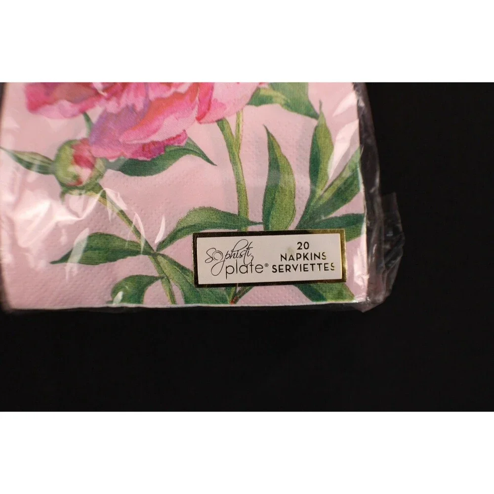 Sophistiplate Pink Peonies Guest Towel Paper Napkins Decoupage